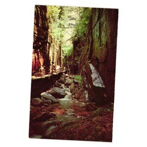Franconia Notch Flume Gorge Canyon Walk Vintage Postcard NH Natural History